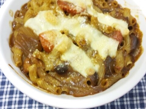 早ゆでパスタで 焼きカレーパスタ!